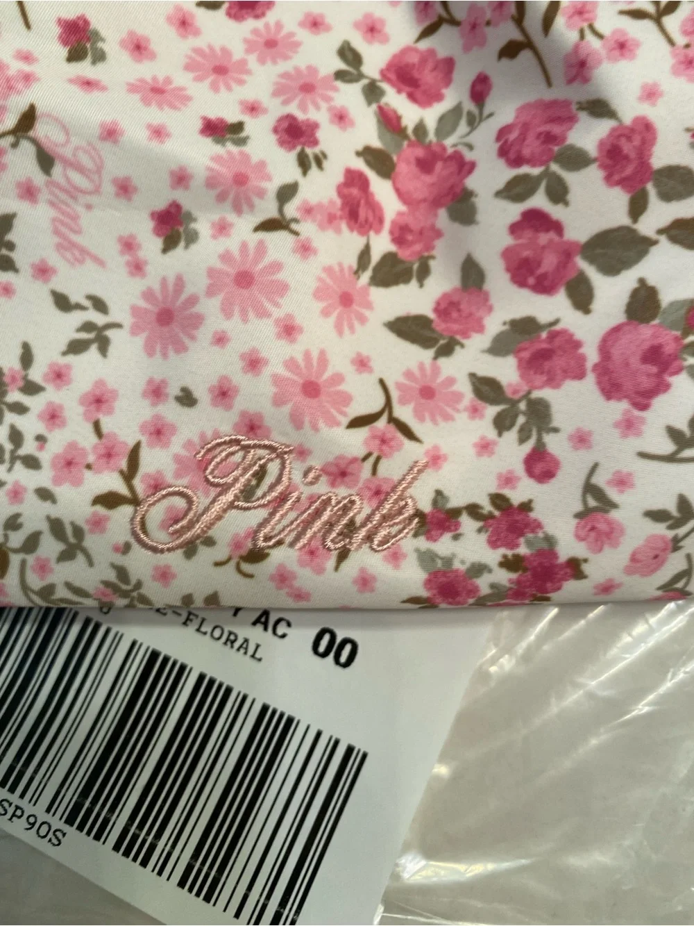 PINK Floral makeup bag